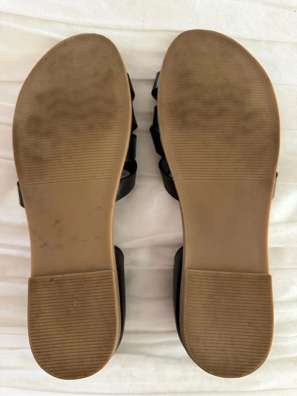 Steve Madden Black Leather Strappy D’Orsay Flat Sandals Size 7